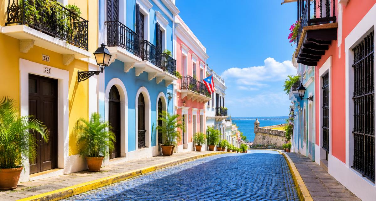 Fachadas coloridas del Viejo San Juan, Puerto Rico
